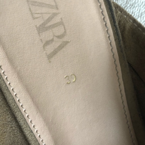 Beige suede 1 inch heel mules, bows, 39 - 8 - Picture 4 of 7